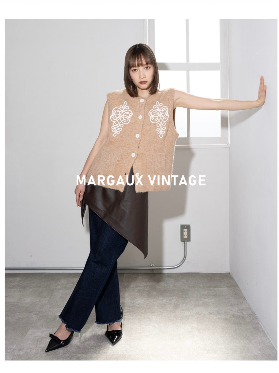 【予約⚡︎販売】コード刺繍ベスト／MG JK-26082-A／MARGAUX VINTAGE／2026 AW＃1