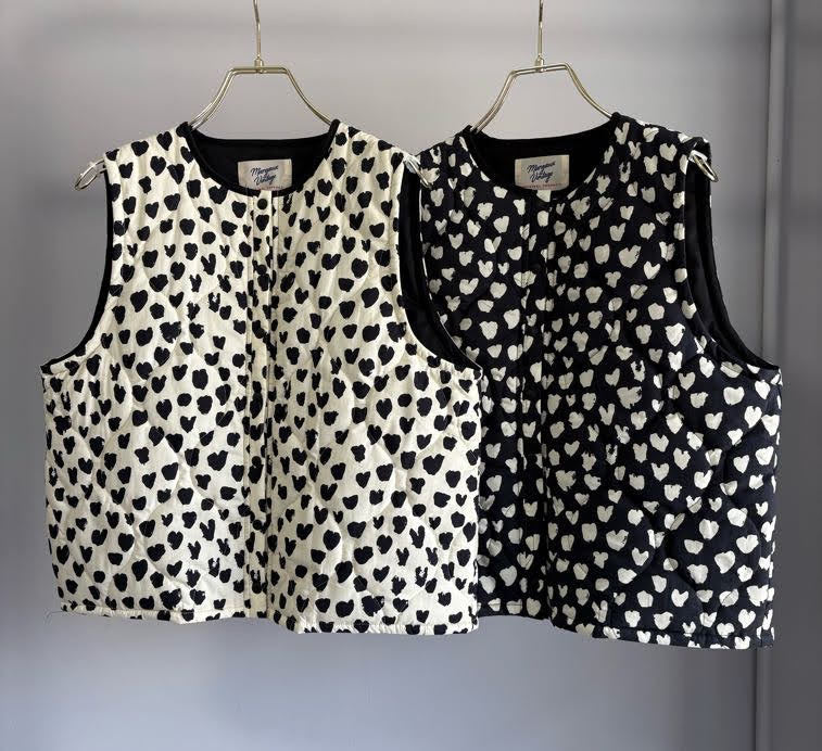 【予約⚡︎販売】ハート柄パディングベスト／MG JK-26086-A／MARGAUX VINTAGE／2026 AW＃1