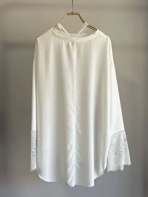 【予約⚡︎販売】シアーロンTEE カフスレース（リボン付き）／MG CT-26091-A／MARGAUX VINTAGE／2026 AW＃1