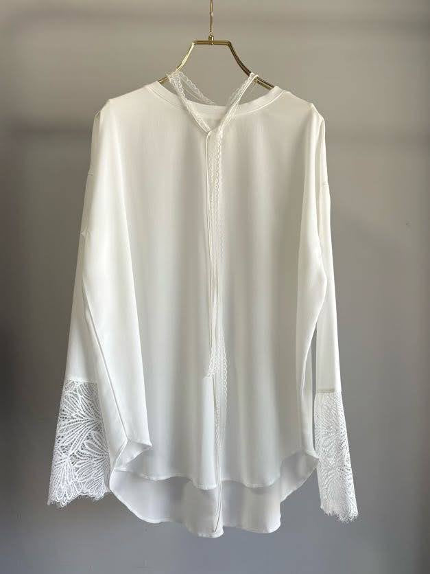 【予約⚡︎販売】シアーロンTEE カフスレース（リボン付き）／MG CT-26091-A／MARGAUX VINTAGE／2026 AW＃1