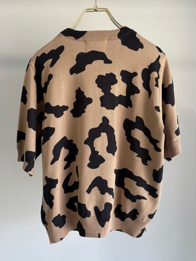 【予約⚡︎販売】レオパードプリントハーフスリーブニット／MG KN-26092-A／MARGAUX VINTAGE／2026 AW＃1
