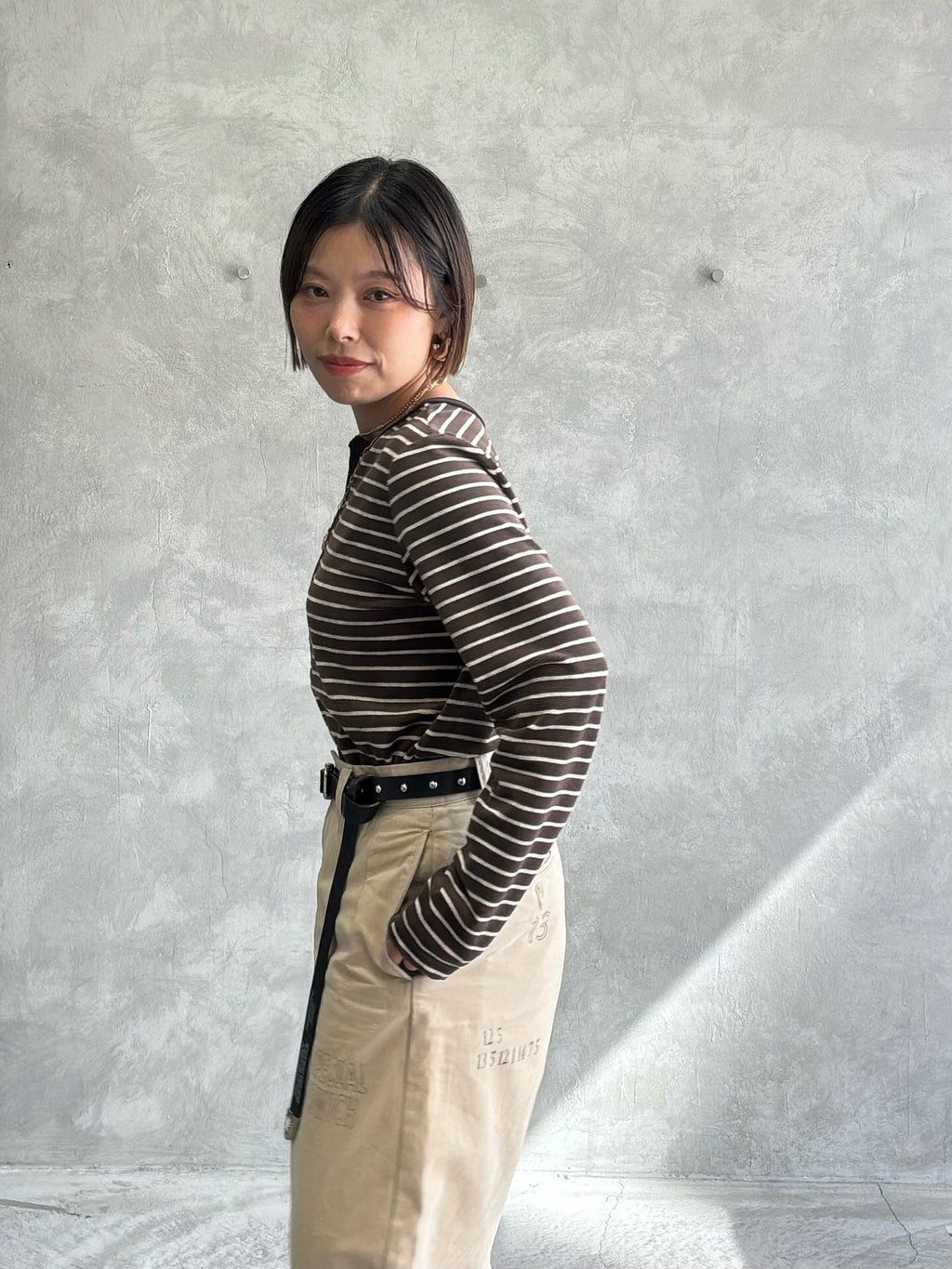 2WAYコーデュロイボーダーヘンリーネックロンT／8651002／LE MÉLANGE／2026 AW #2