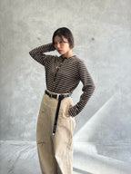 2WAYコーデュロイボーダーヘンリーネックロンT／8651002／LE MÉLANGE／2026 AW #2
