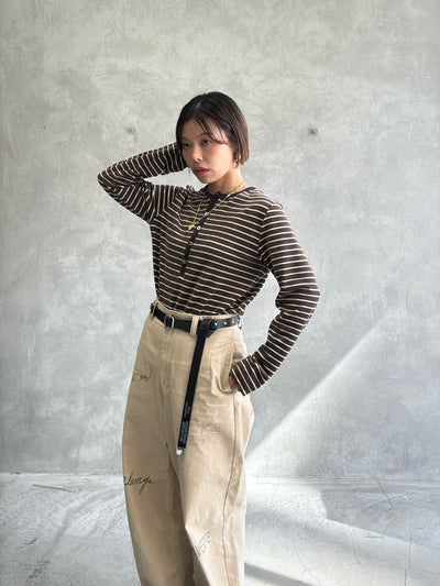 2WAYコーデュロイボーダーヘンリーネックロンT／8651002／LE MÉLANGE／2026 AW #2