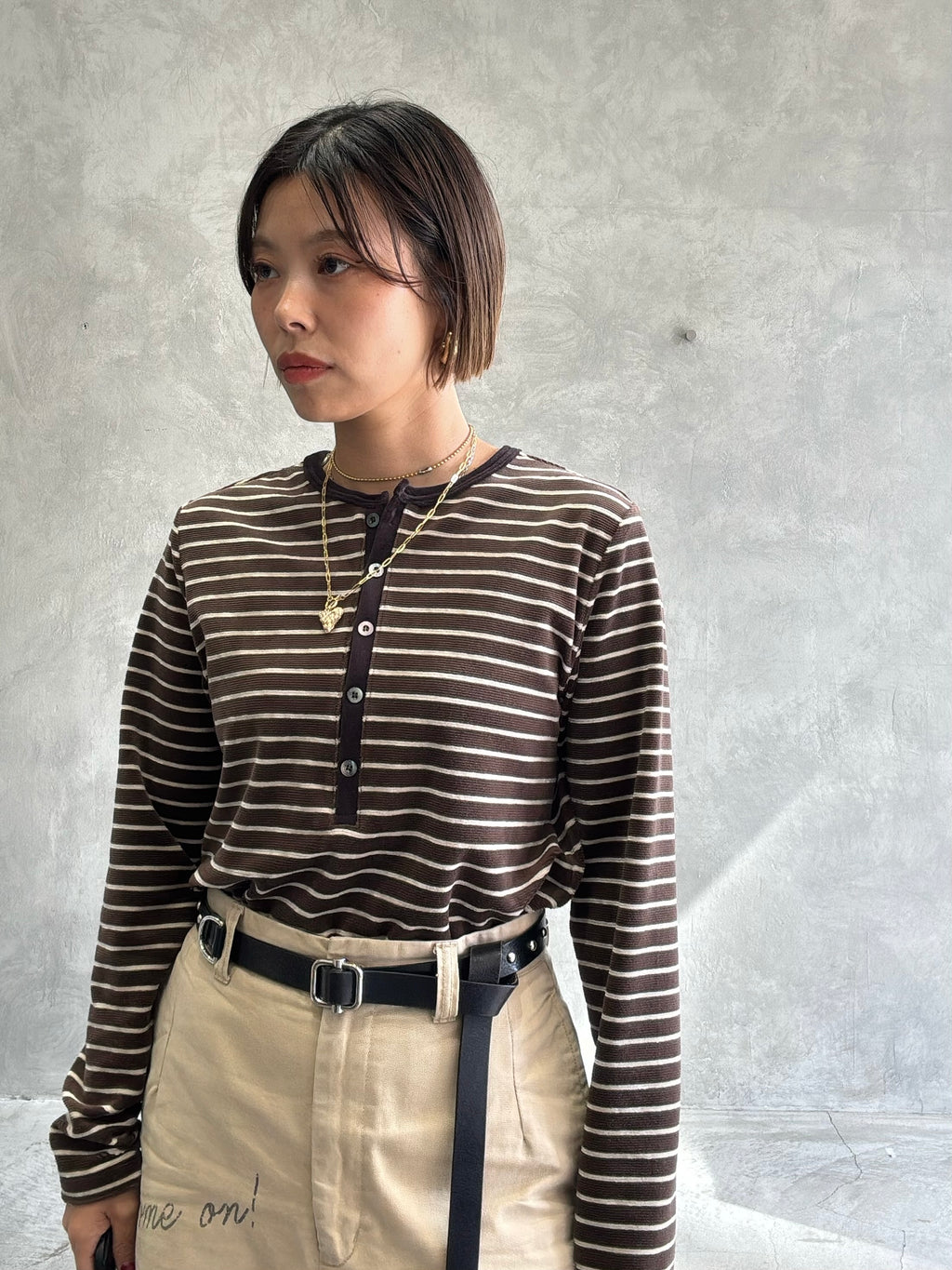 2WAYコーデュロイボーダーヘンリーネックロンT／8651002／LE MÉLANGE／2026 AW #2