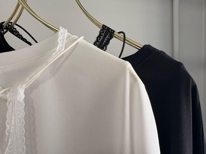 【予約⚡︎販売】シアーロンTEE カフスレース（リボン付き）／MG CT-26091-A／MARGAUX VINTAGE／2026 AW＃1