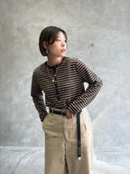 2WAYコーデュロイボーダーヘンリーネックロンT／8651002／LE MÉLANGE／2026 AW #2