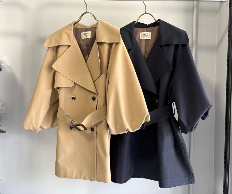 【予約⚡︎販売】バルーンスリーブミドル丈トレンチ／MG CO-26084-A／MARGAUX VINTAGE／2026 AW＃1