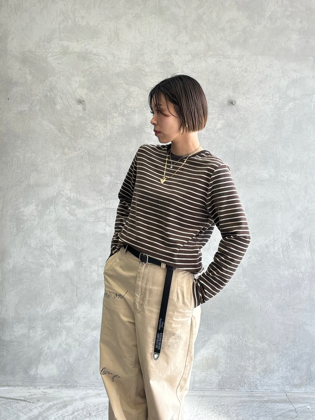 2WAYコーデュロイボーダーヘンリーネックロンT／8651002／LE MÉLANGE／2026 AW #2