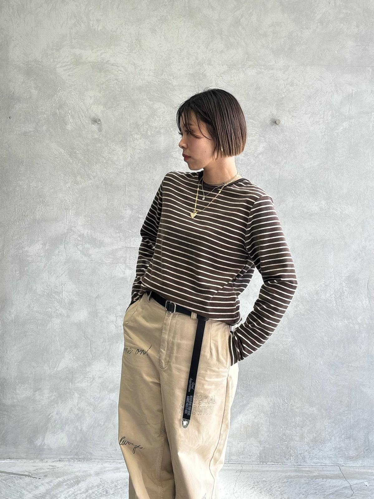 2WAYコーデュロイボーダーヘンリーネックロンT／8651002／LE MÉLANGE／2026 AW #2