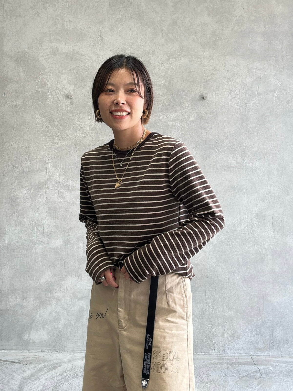 2WAYコーデュロイボーダーヘンリーネックロンT／8651002／LE MÉLANGE／2026 AW #2
