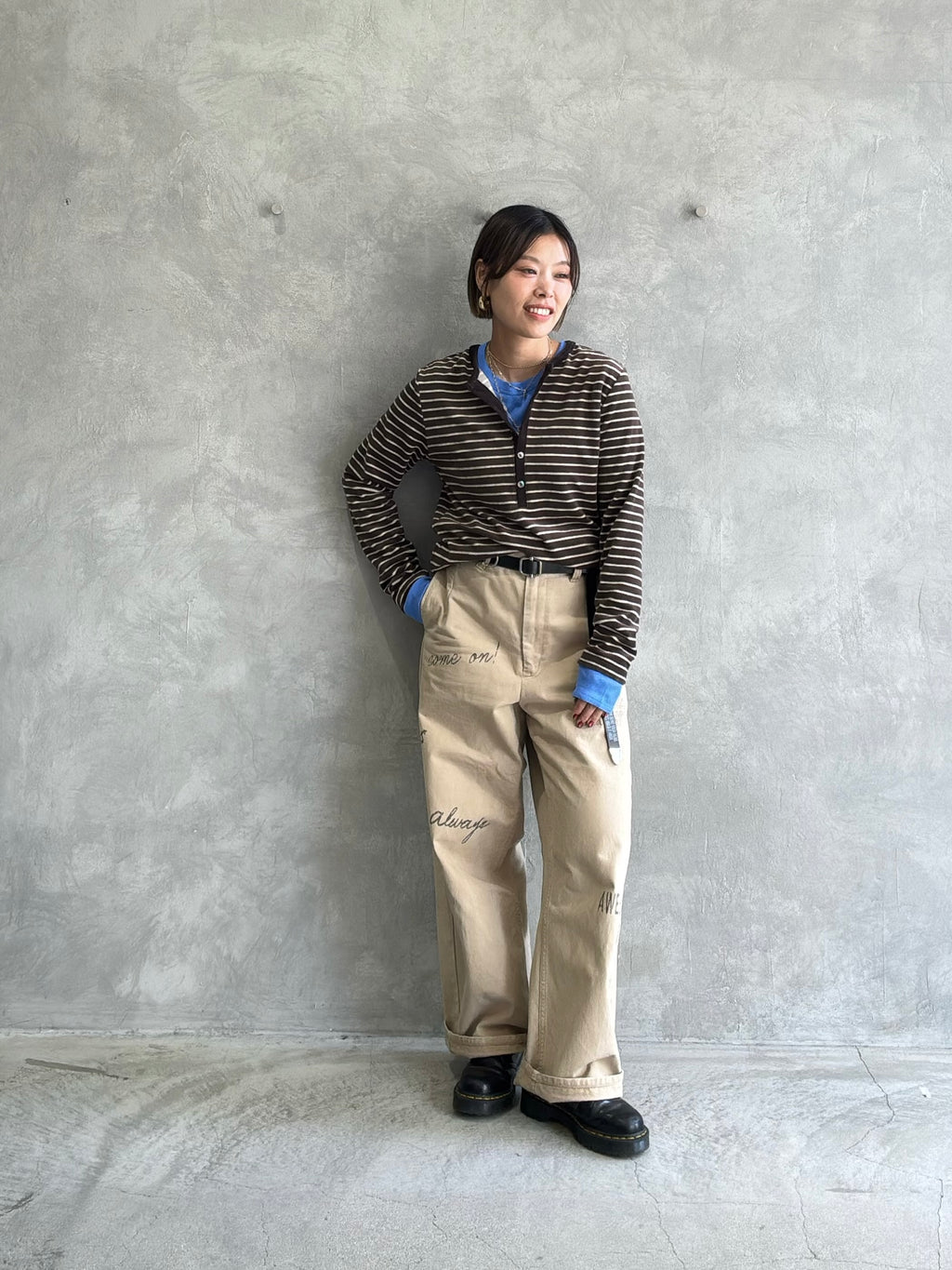 2WAYコーデュロイボーダーヘンリーネックロンT／8651002／LE MÉLANGE／2026 AW #2