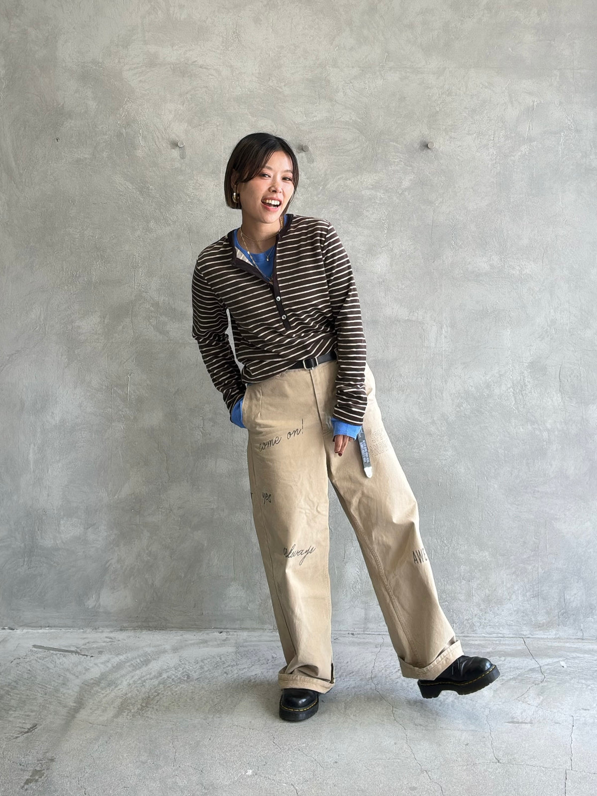 2WAYコーデュロイボーダーヘンリーネックロンT／8651002／LE MÉLANGE／2026 AW #2