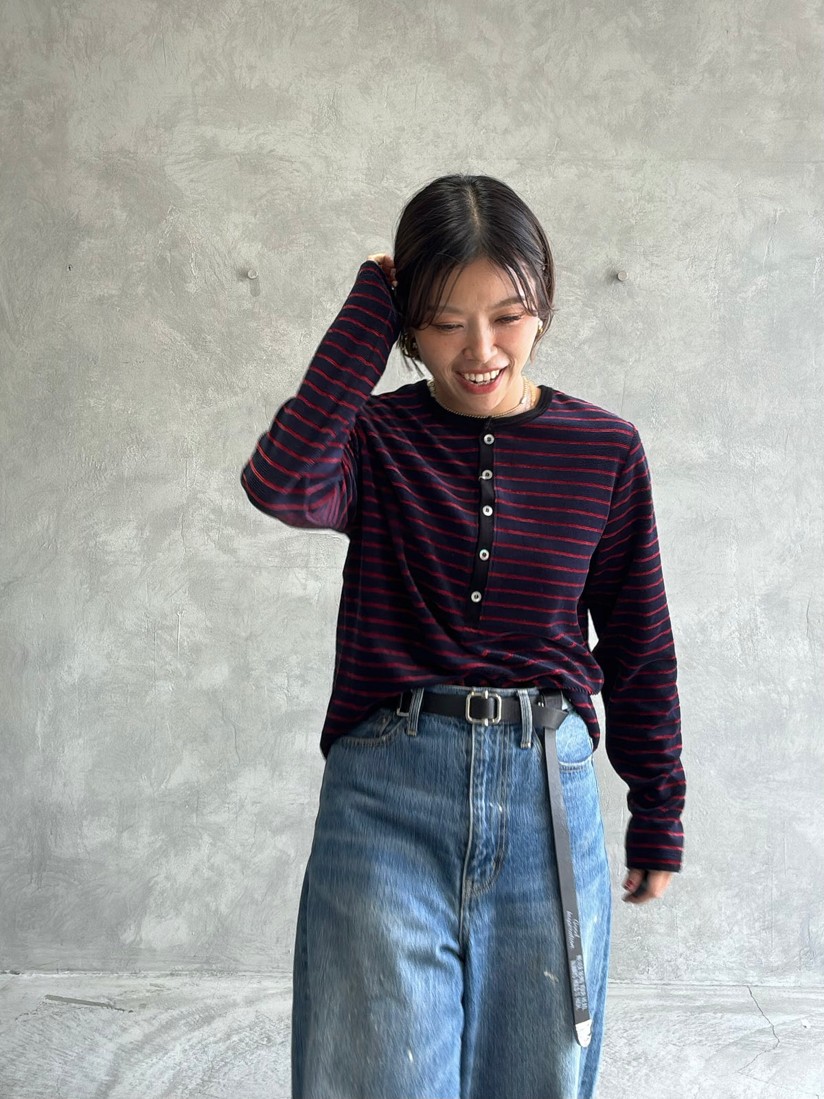 2WAYコーデュロイボーダーヘンリーネックロンT／8651002／LE MÉLANGE／2026 AW #2