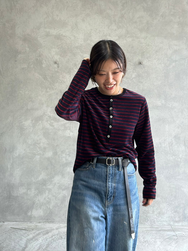 2WAYコーデュロイボーダーヘンリーネックロンT／8651002／LE MÉLANGE／2026 AW #2