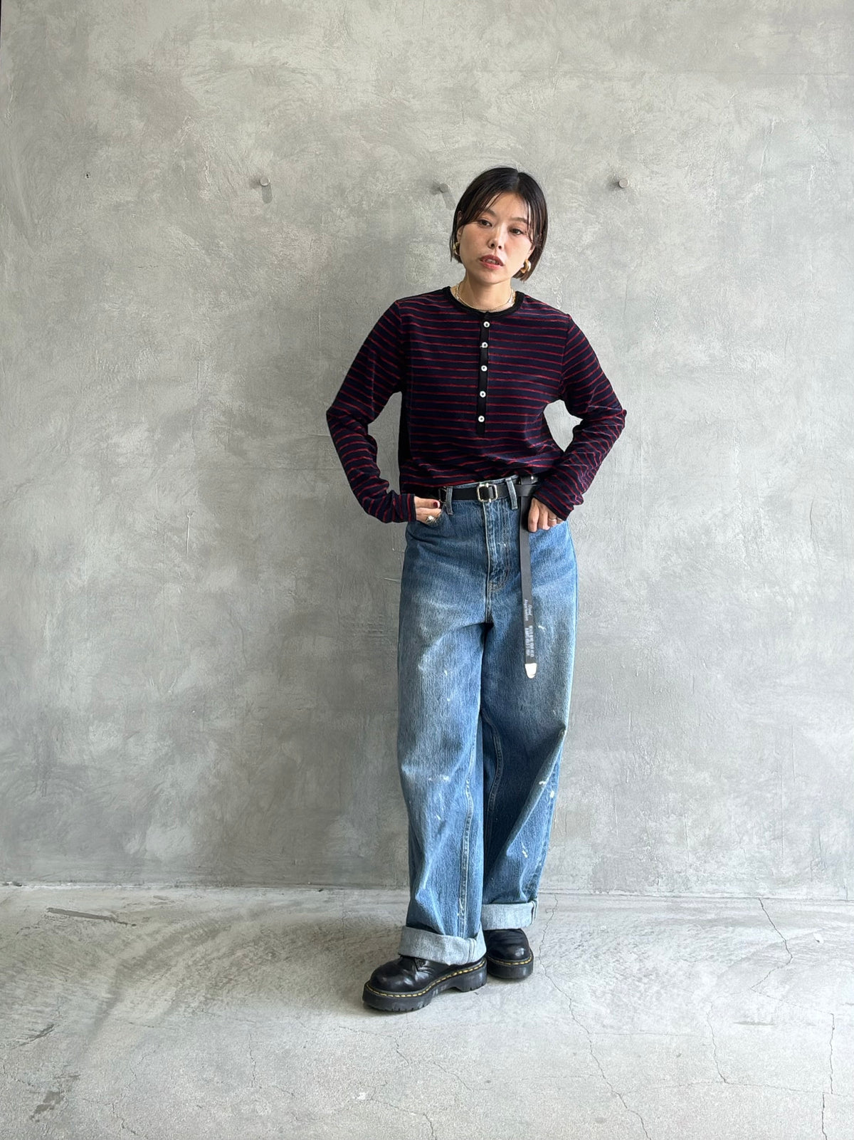 2WAYコーデュロイボーダーヘンリーネックロンT／8651002／LE MÉLANGE／2026 AW #2