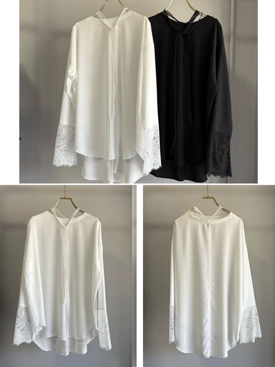 受付終了【予約⚡︎販売】シアーロンTEE カフスレース（リボン付き）／MG CT-26091-A／MARGAUX VINTAGE／2026 AW＃1