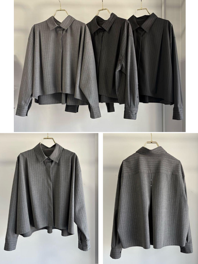 受付終了【予約⚡︎販売】ピンストライプブラウス／MG BL-26094-A／MARGAUX VINTAGE／2026 AW＃1
