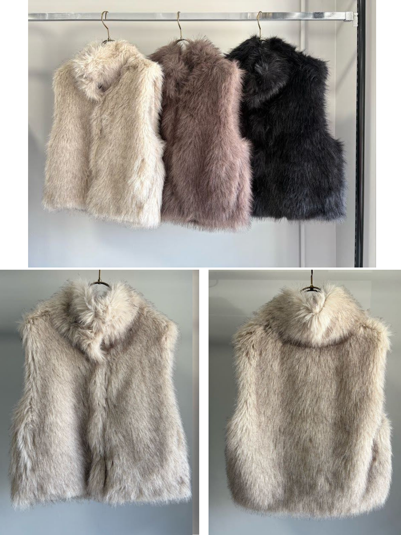 受付終了【予約⚡︎販売】フェイクファーベスト／MG JK-26100-A／MARGAUX VINTAGE／2026 AW＃1