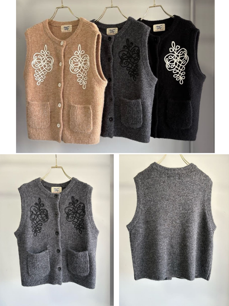 【予約⚡︎販売】コード刺繍ベスト／MG JK-26082-A／MARGAUX VINTAGE／2026 AW＃1