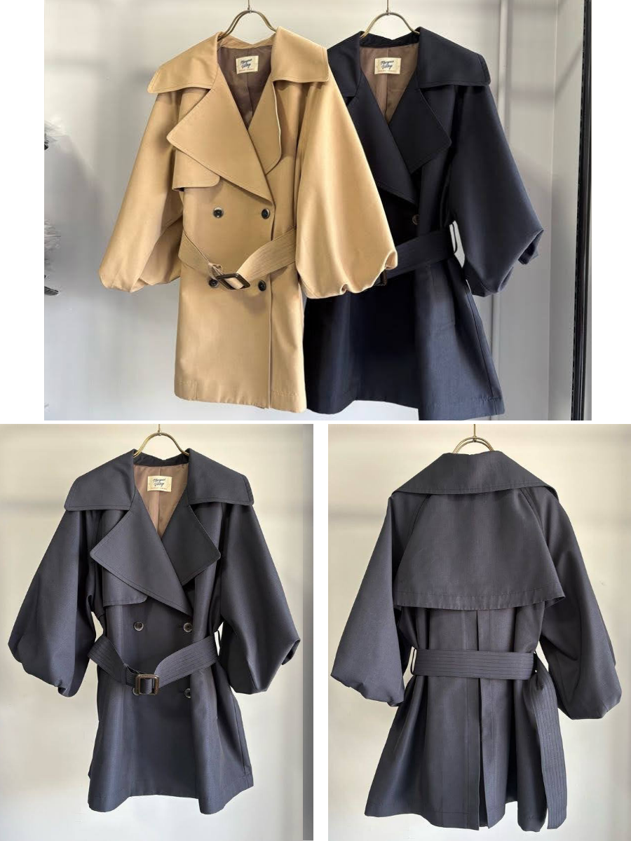 【予約⚡︎販売】バルーンスリーブミドル丈トレンチ／MG CO-26084-A／MARGAUX VINTAGE／2026 AW＃1