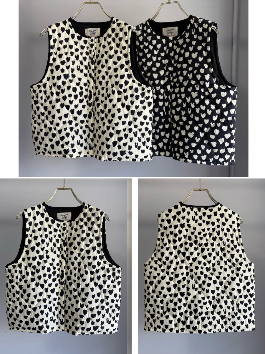 【予約⚡︎販売】ハート柄パディングベスト／MG JK-26086-A／MARGAUX VINTAGE／2026 AW＃1