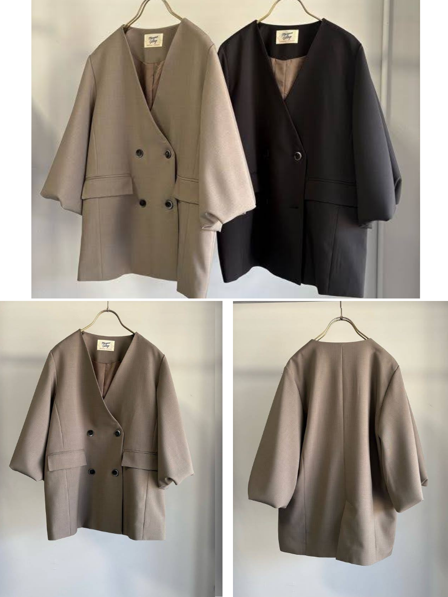 【予約⚡︎販売】バルーンスリーブノーカラーJK／MG JK-26088-A／MARGAUX VINTAGE／2026 AW＃1