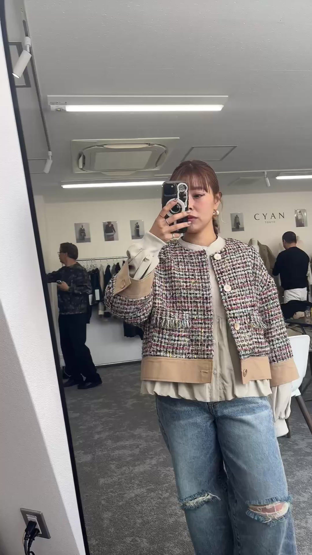 【予約⚡︎販売】ハーフスリーブ MIXツイードJK／604483／CYAN tokyo／2026 AW#1