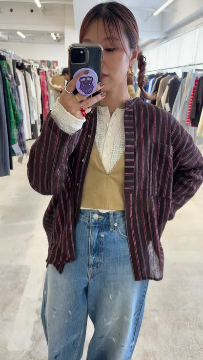 受付終了【予約販売】ストライプ柄・チェック柄シャツ／8613211／LE MÉLANGE