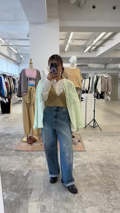 受付終了【予約販売】メタルビーズリネンコットンシャツ／8613209／LE MÉLANGE