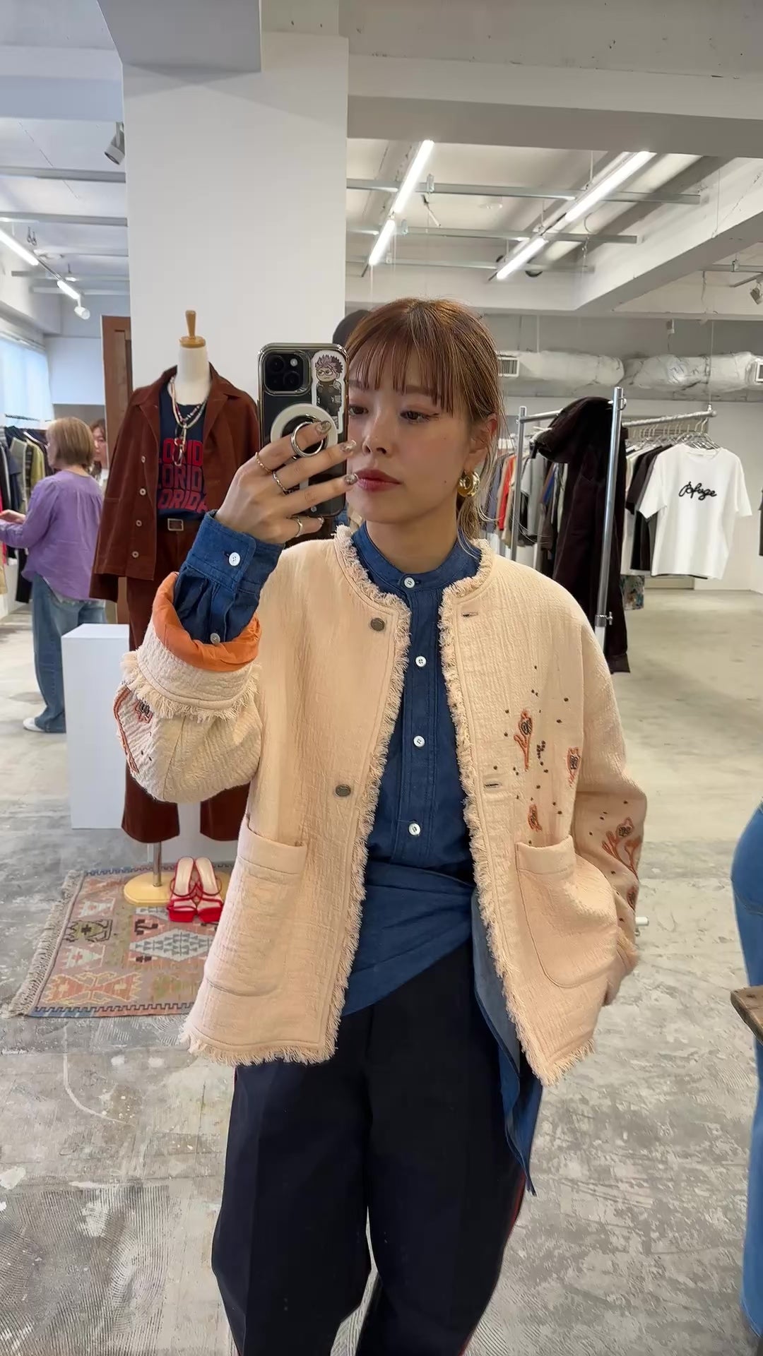 【予約⚡︎販売】スタンドカラーデニムシャツ（スカーフ付き）／#8643203／LE MÉLANGE／2026 AW #1