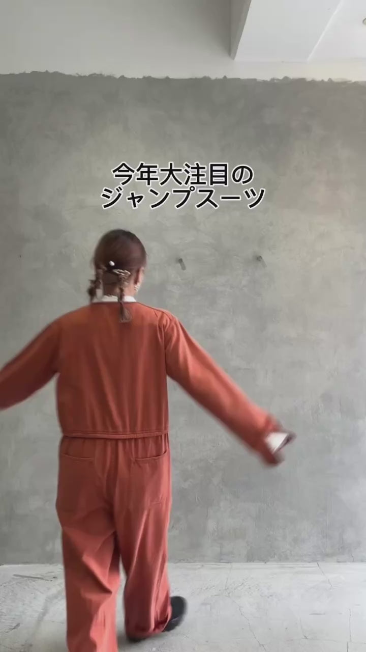 ヘリンボーンノーカラージャンプスーツ／LE MÉLANGE