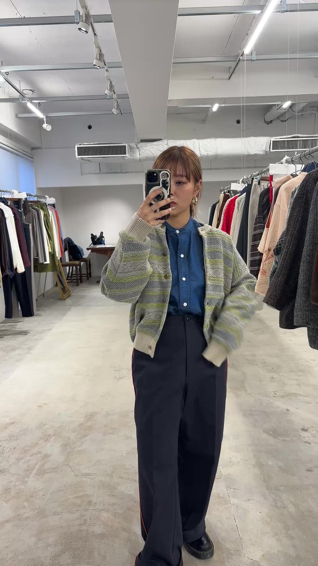 【予約⚡︎販売】スタンドカラーデニムシャツ（スカーフ付き）／#8643203／LE MÉLANGE／2026 AW #1