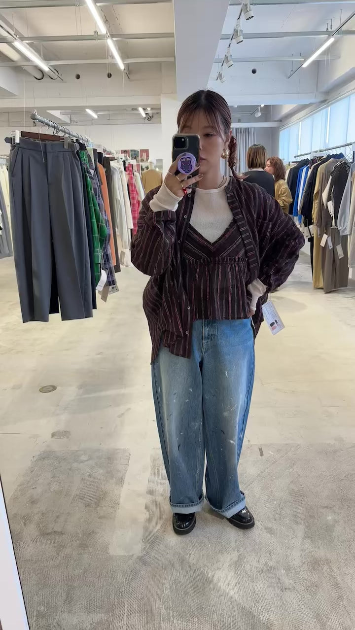 ブリーチペンキデニムパンツ／8613502／LE MÉLANGE