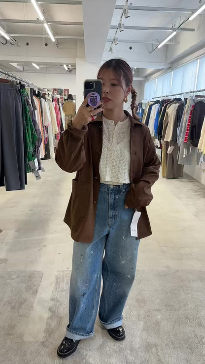 受付終了【予約販売】ECOスウェードシャツジャケット／8613801／LE MÉLANGE