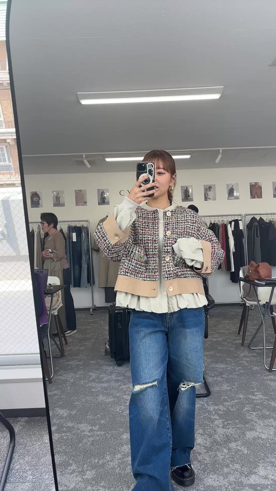【予約⚡︎販売】ハーフスリーブ MIXツイードJK／604483／CYAN tokyo／2026 AW#1