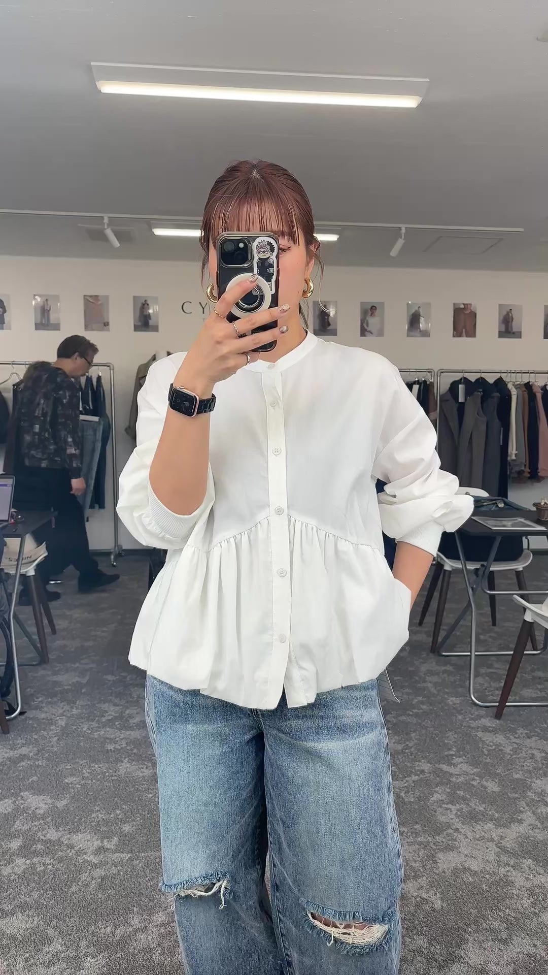 【予約⚡︎販売】ギャザーバルーンシャツ／604489／CYAN tokyo／2026 AW#1